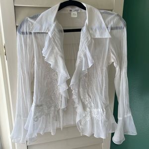 Vintage Flowy White Bell Sleeve Fairy Top